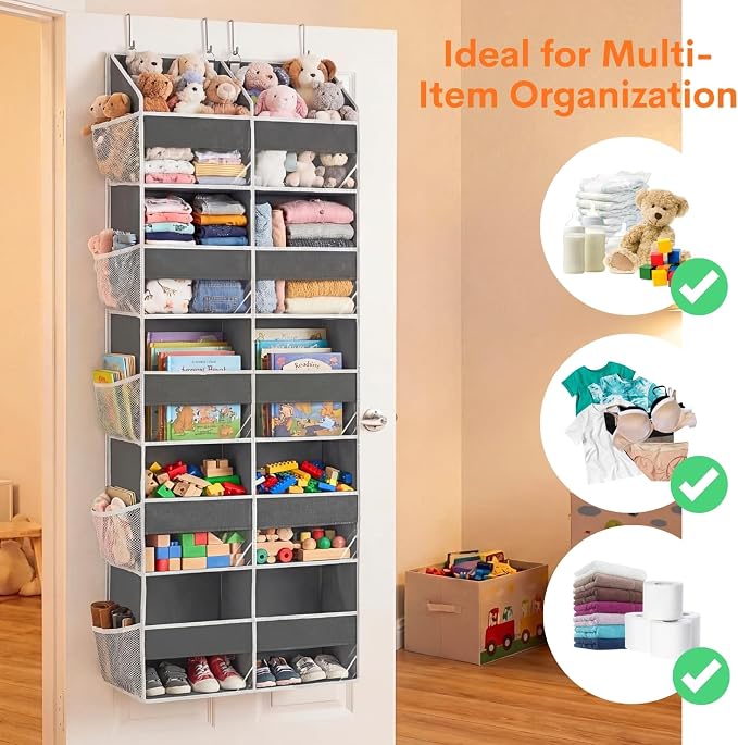 5-Tier Over Door Organizer, 10-Compartment Wide Storage Rack | 20" wide - Image 5