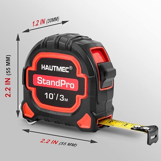 HAUTMEC 3pc Small Mini Tape Measure 10ft, Keychain Measuring, Metric and - Image 3