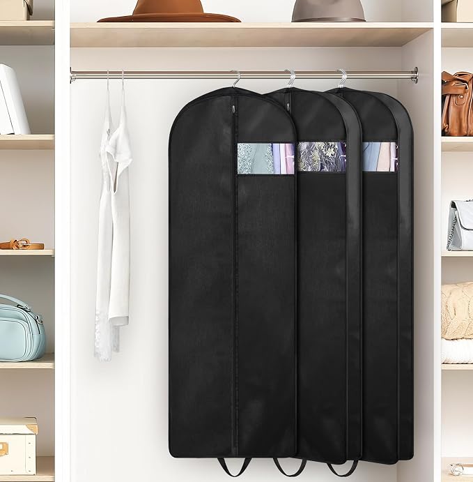 KIMBORA 60" Dress Garment Bags for Hanging Clothes Travel, Gusseted Garment - Image 7
