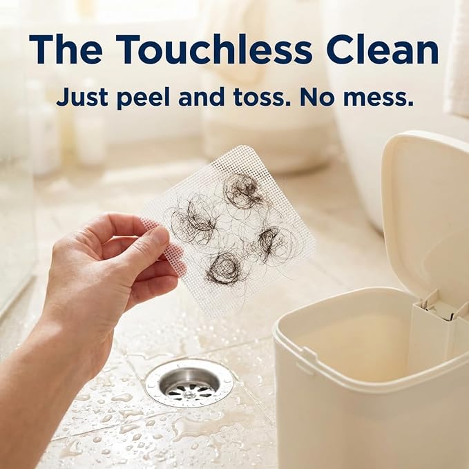 100 Pack Square Disposable Shower Drain Hair Catcher Stickers | Waterproof - Image 9