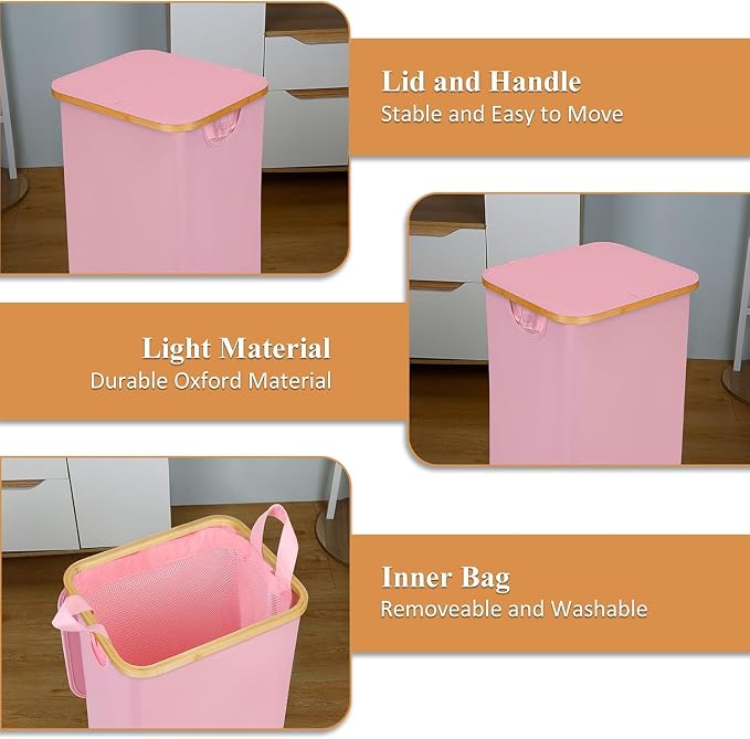 IEGrow Laundry Basket with Wheels 110L Clothes Hamper - Image 2