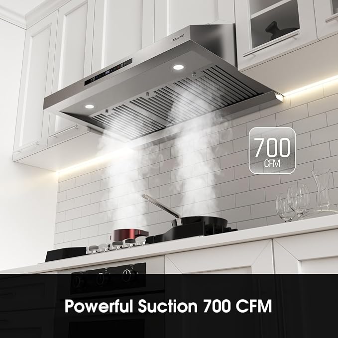 GASLAND Master 36 Inch Under Cabinet Range Hood, 700 CFM for Heavy-Duty Cooking Kitchen Exhaust Fan, 3-speed Powerful Stove Vent Hood 67dB, Three Filters Kitchen Hood with 5000K LED light