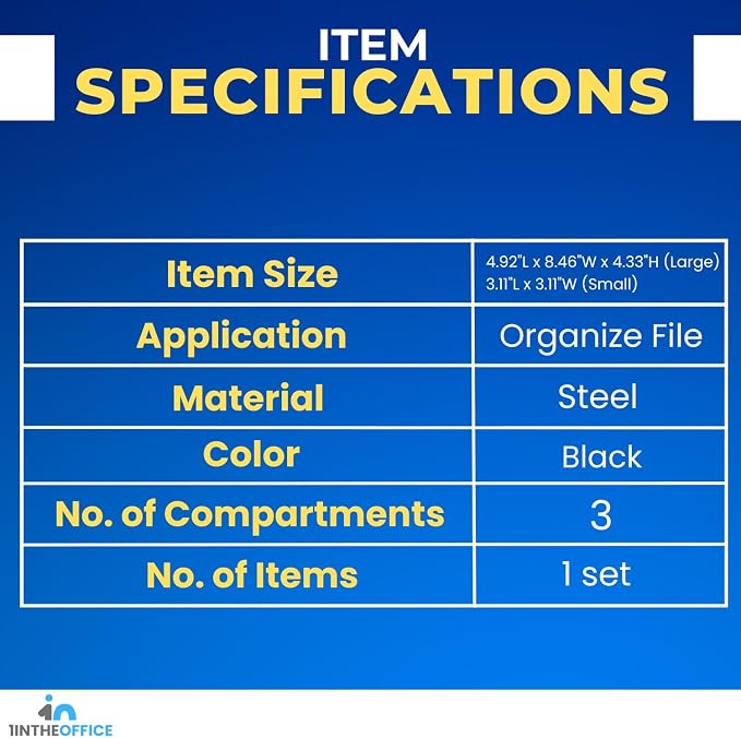 1InTheOffice Mesh Collection Desk Drawer Organizer Tray 3 Compartment - Image 6