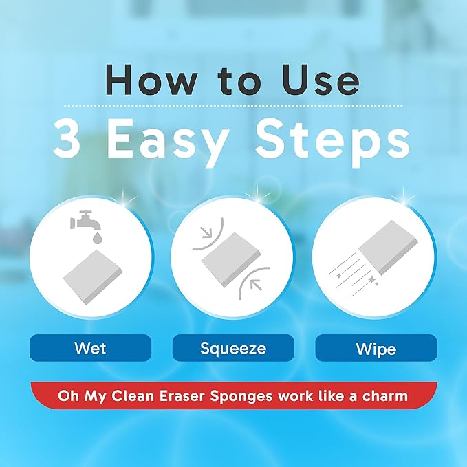 (20 Pack) Extra Large Eraser Sponge - Extra Thick, Long Lasting, Premium Melamine Sponges in Bulk - Multi Surface Power Scrubber Foam Cleaning Pads - Bathtub, Floor, Baseboard, Bathroom, Wall Cleaner