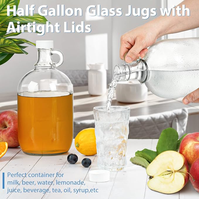 2 Pcs Glass Liquid Laundry Detergent Dispenser, Half Gallon Soap Dispenser - Image 4