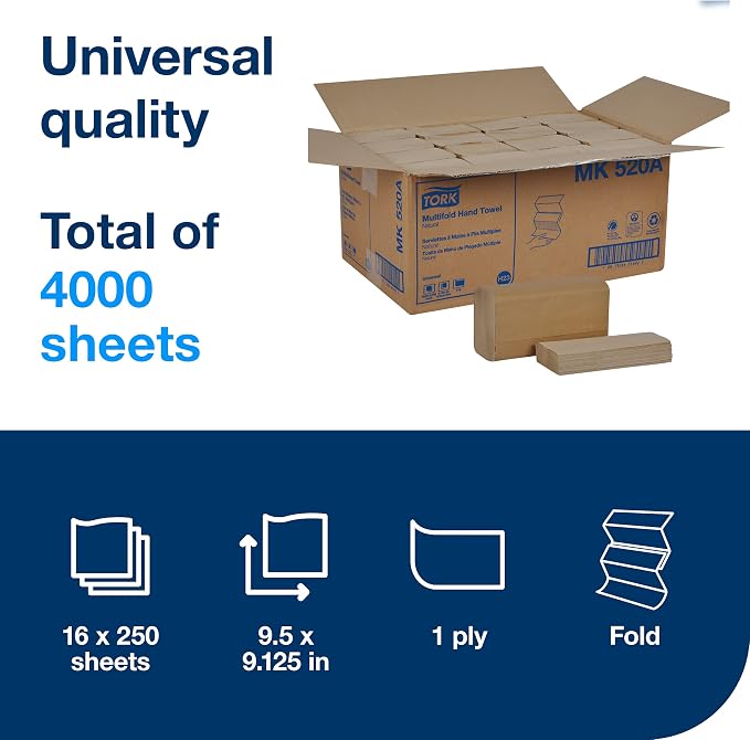 Tork Multifold Hand Towel, 100% recycled, FSC certified, Compatible - Image 2