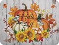 Hello Fall Dish Drying Mat for Kitchen Counter 18x24 Inch Orange Pumpkin by Giwawa