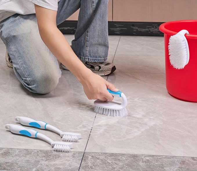 Scrub Brush Set, 4 Pack Deep Cleaning Brush Kit, 2 Tile & Grout Brush - Image 4