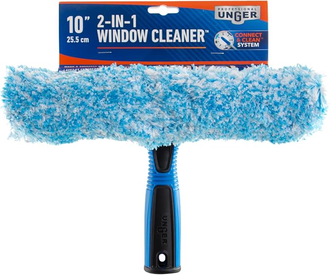 Unger Professional Connect & Clean 2-in-1 Squeegee & Scrubber, 10” Window - Image 7