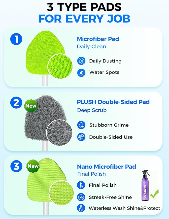 XINDELL Interior Windshield Cleaner Tool – Car Interior Window Cleaning Kit - Image 4