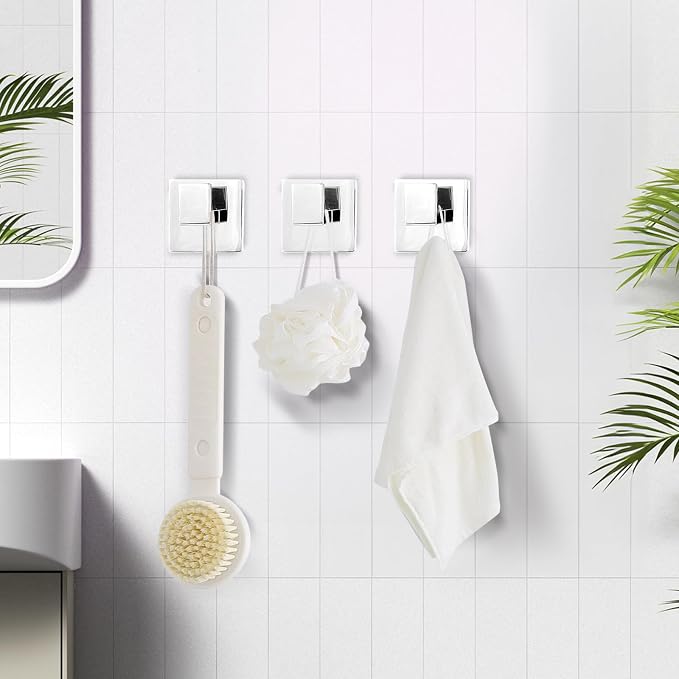 IBosins 4-Pack Towel Hooks Hand Towel Holder Robe Hanger Polished Chrome | - Image 3