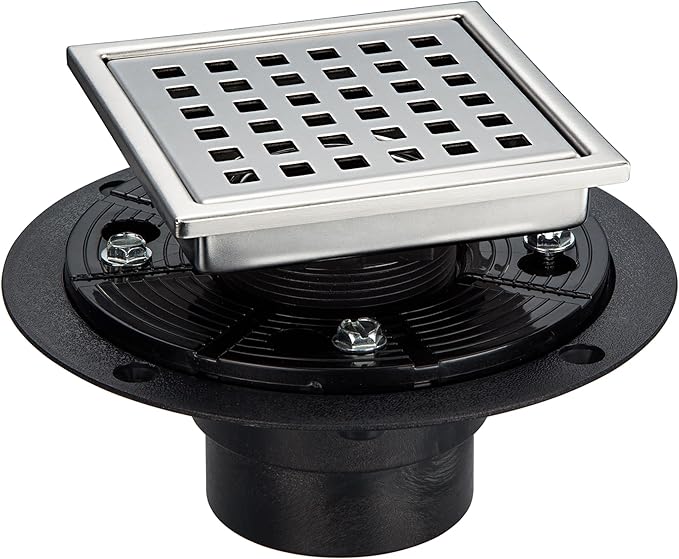 4 Inch Square Shower Floor Drain by WEBANG