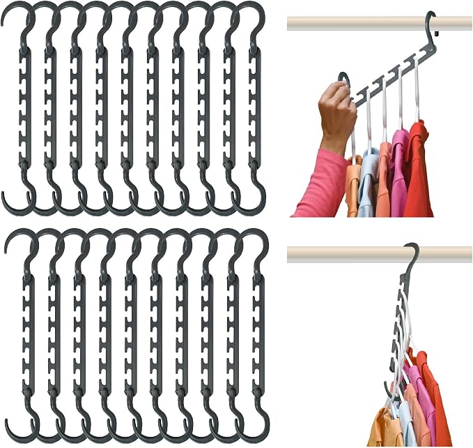 Max 20-Pack Space-Saving Hangers, 360° Hook by WONDERHANGER