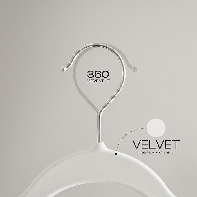 Utopia Home Velvet Hangers, 50 Pack | Luxury Non-Slip Slim Pant & Coat Hangers - Image 4