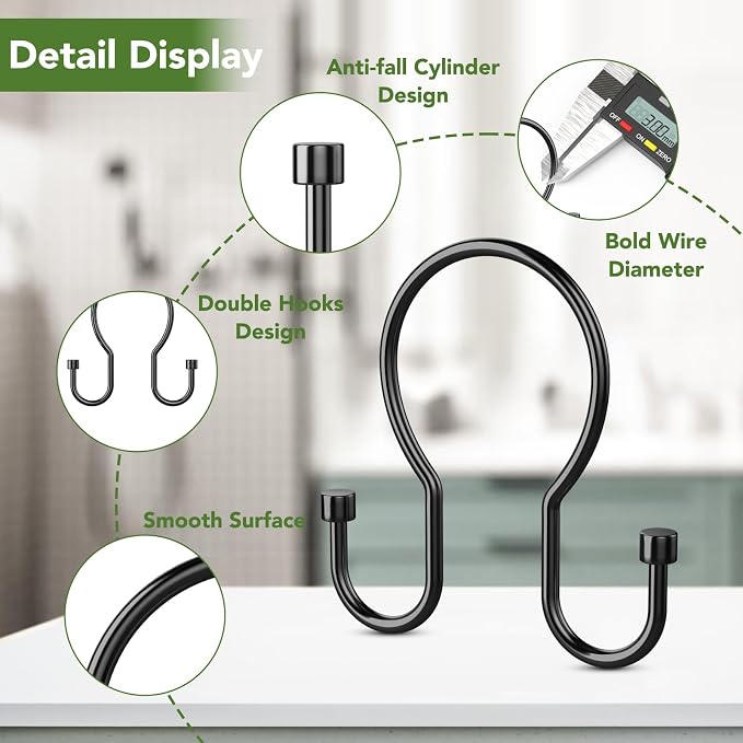 Goowin Shower Curtain Hooks, Simple Shower Curtain Rings, Sturdy Shower Curtain - Image 4