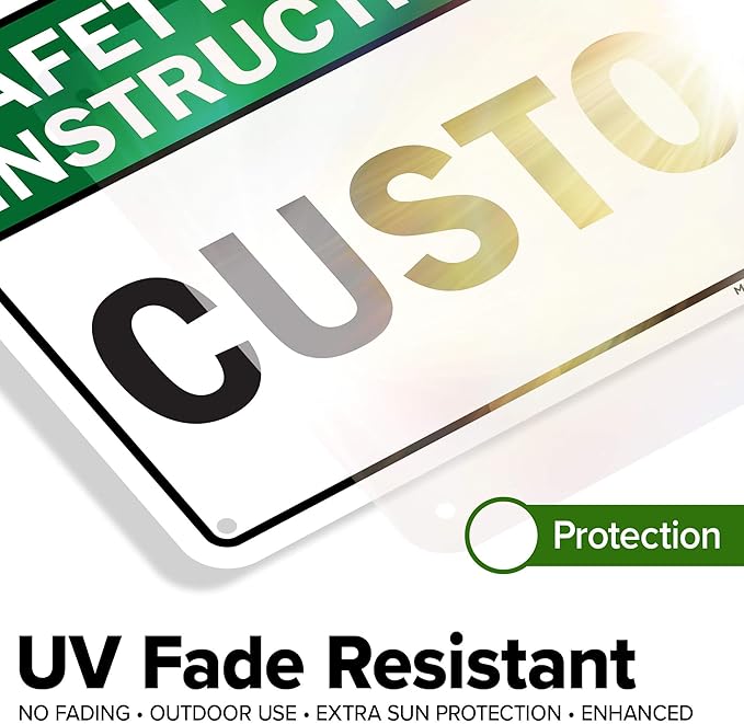 Custom Safety Instructions Sign, Ansi Sign, Osha Compliant, 7x10 Inches, Rust Free .040 Aluminum, Fade Resistant, Made in USA by My Sign Center