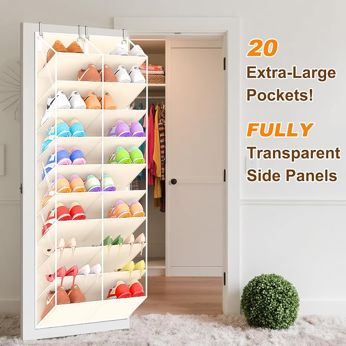 20-30 Pairs Over the Door Shoe Organizer, 10-Tier Door Shoes Rack, Handing - Image 3