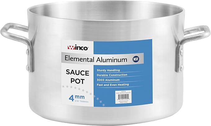 Winware Professional 20 Quart Aluminum Sauce Pot