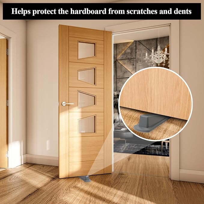 4 Pack Door Stoppers for Bottom of Door, Rubber Door Stopper Wedge, Sturdy - Image 4