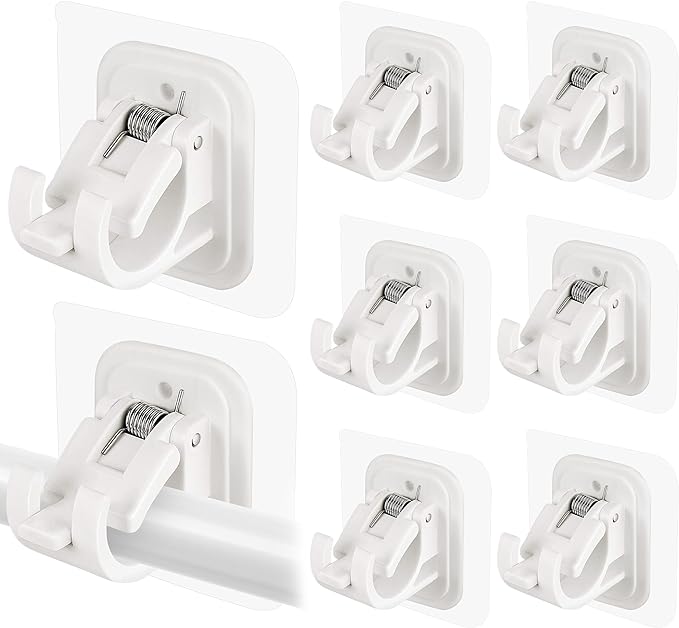 Self Adhesive No Drill Adjustable Curtain Rod Holder Hooks Brackets | Nail Free by Codoule