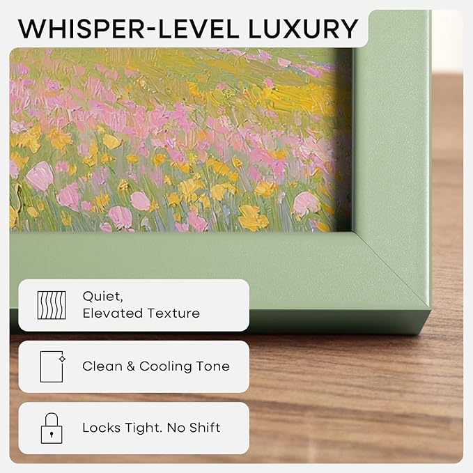 Homeforia 16x20 Sage Green Picture Frame, High End Metal 16x20 Poster Frame with Mat 11x14 inch Photo, 16 x 20 Sage Green Frame Matted to 11 by 14 Art, 20x16 Frame, Tempered Glass, Wall Kit, Set of 2