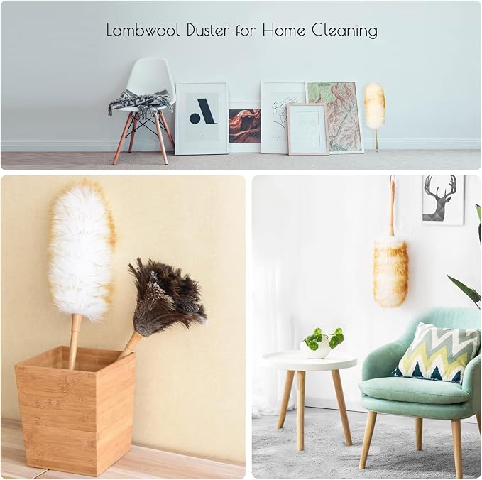 Lambs Wool Duster for Cleaning Window Blinds Computer Furniture TV Computer - Image 5