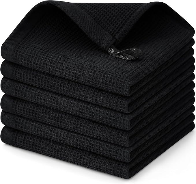 Homaxy 100% Cotton Waffle Weave Dish Cloths, 6 Pack by Homaxy