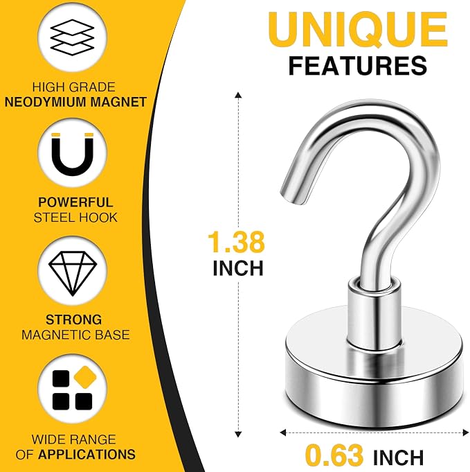 DIYMAG Magnetic Hooks 45pcs 30lbs Cruise Essentials 2026 Magnet Hook - Image 4