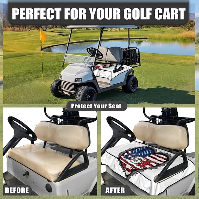 Golf Cart Seat Cushion Cover Featuring Waterproof Protection and Sweat Absorbing Fabric, Designed for Golf Courses, Communities and Utility Use
