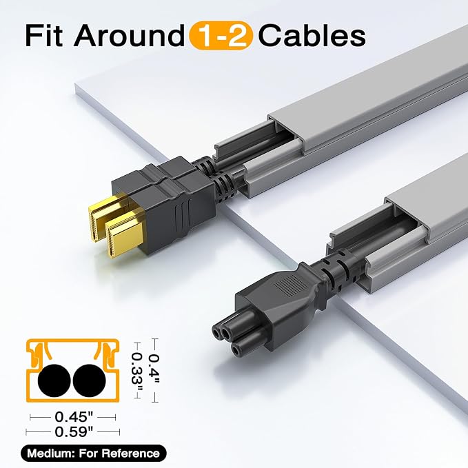 Delamu 157in Cord Covers for Wires on Wall, Cord Hider for 1 Cord, Paintable - Image 2