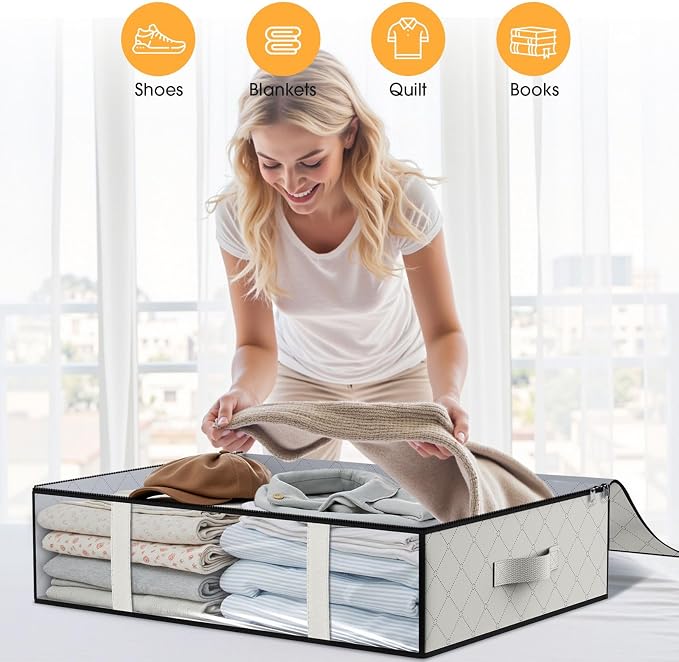 StorageRight Under Bed Storage Bags, 2 Pack, Comforters, Blankets and Seasonal - Image 4