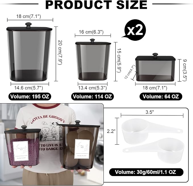 Zingbee 4 Pack Laundry Detergent Containers & Sheet Holder - Image 2