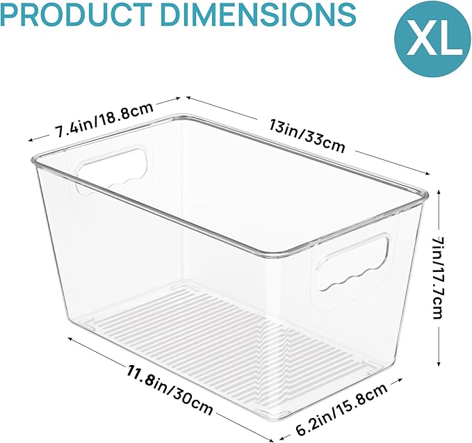 Vtopmart 6 Pack Clear Storage Bins, Pantry Storage Bins - Image 2