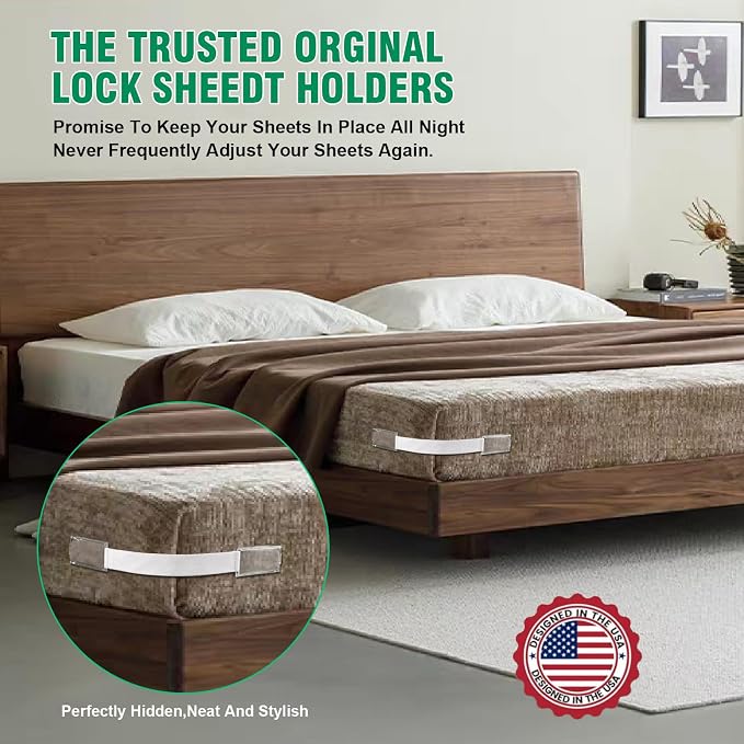 Bed Sheet Holders for Corners, No More Loose Sheets, Easy Installation for Any - Image 2