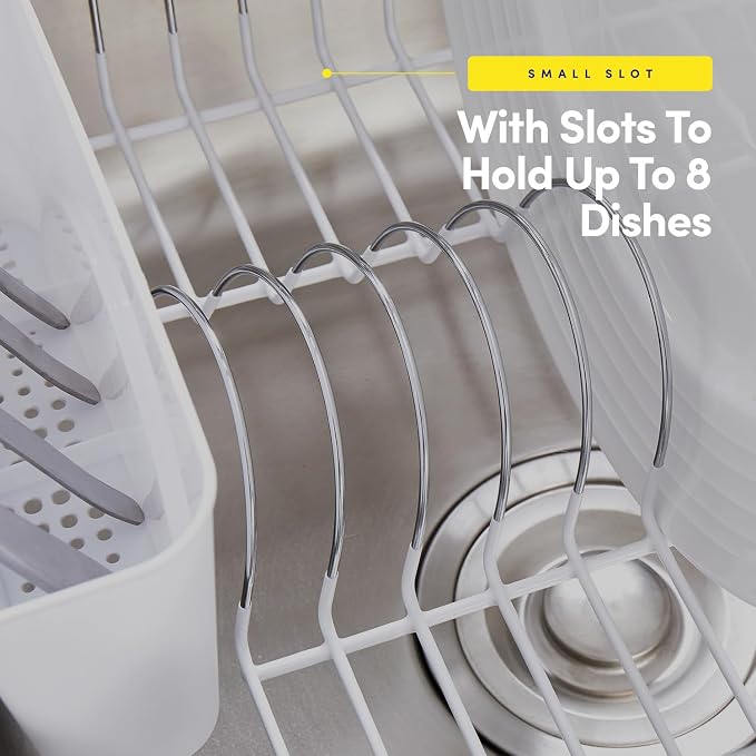 Sweet Home Collection Metal 2 Piece Dish Drying Rack Set Drainer - Image 5