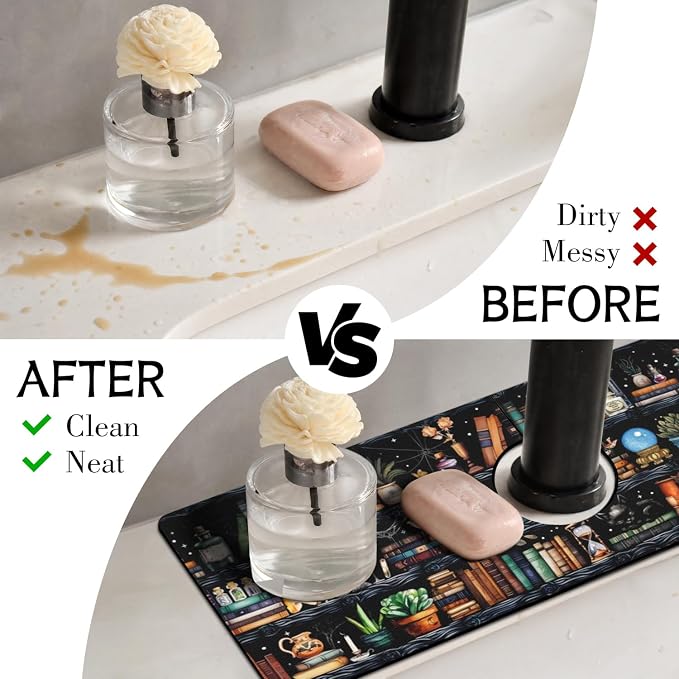 Halloween Kitchen Sink Splash Guard Faucet Mat, Farmhouse Sink Splash Guard - Image 3