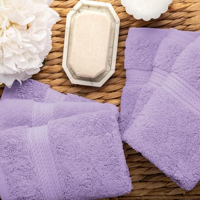 Superior Egyptian Cotton Plush & Absorbent, Face Towel Set of 6, Soft Luxury - Image 8
