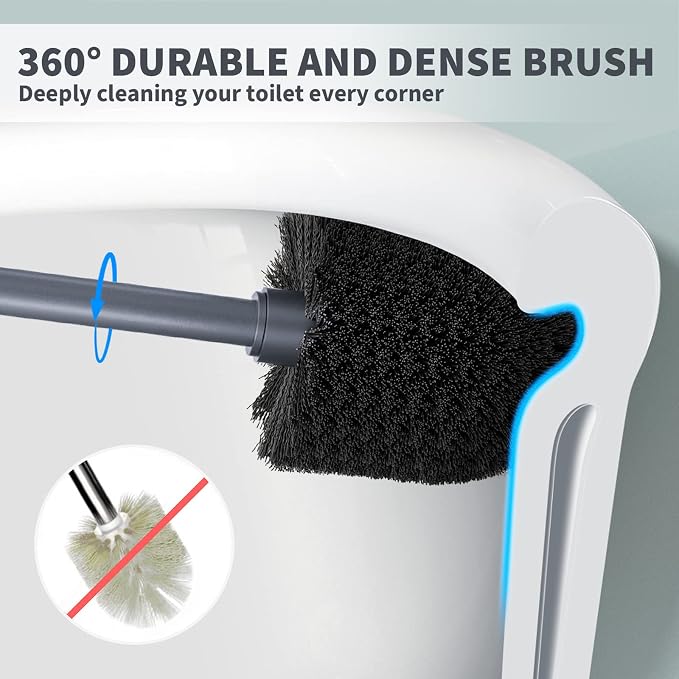 Toilet Brush and Holder 2 Pack, Toilet Bowl Brush - Image 2
