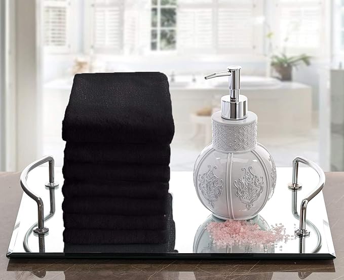 Creative Scents Cotton Fingertip Towels Set Black - Image 3