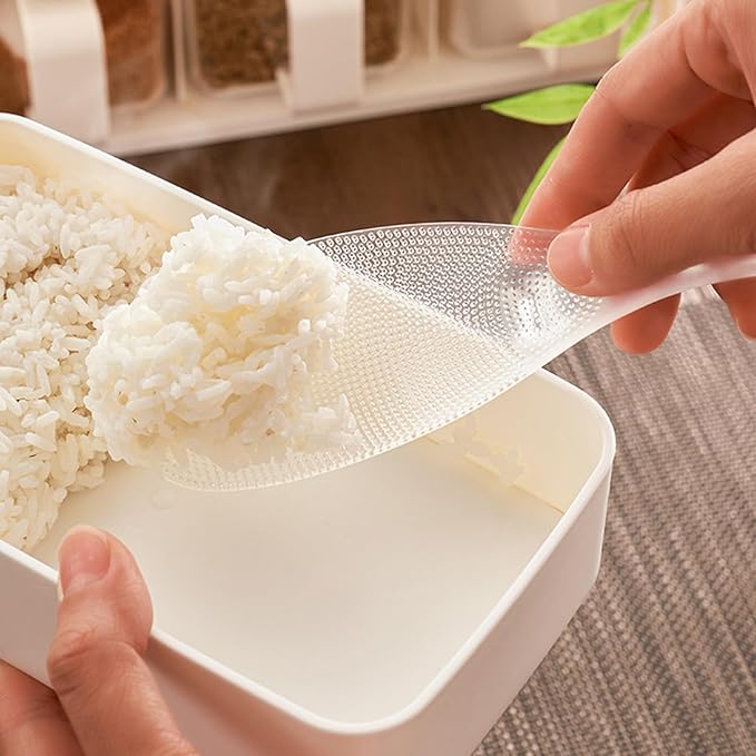 H&Zebrabro 1 Piece Japanese Style Rice Paddle, Food-grade Non Stick Rice Scooper Spoon, Heat Resistant Rice Spoon Paddle for Rice Cooker, Dishwasher Safe (Transparent)