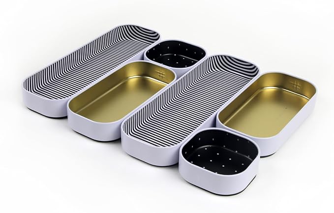 Three by Three Seattle Metal Drawer Organizer Tray Set, makeup & office drawers by ThreebyThreeSeattle