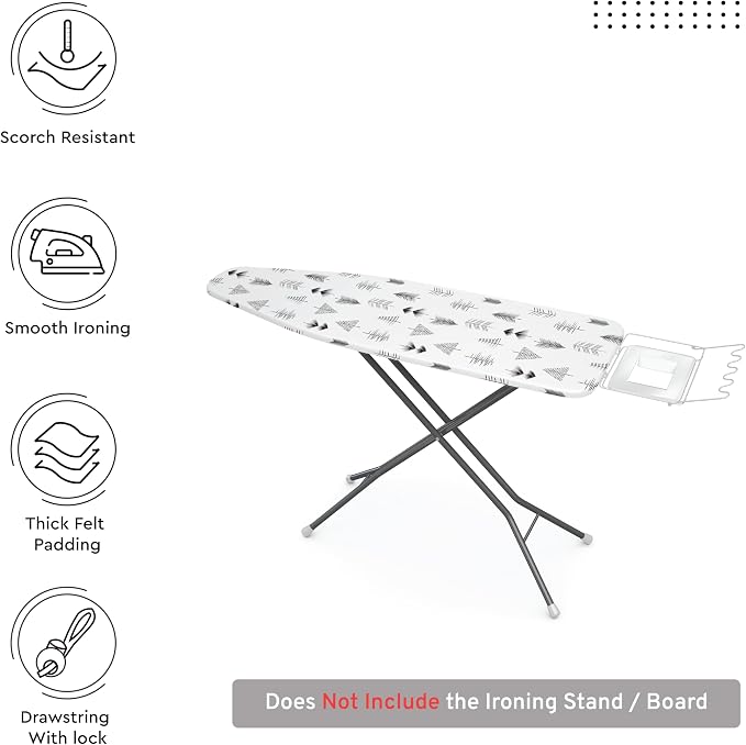 Encasa XO Ironing Board Cover and Pad, Thick Felt 42"x14" - Image 3