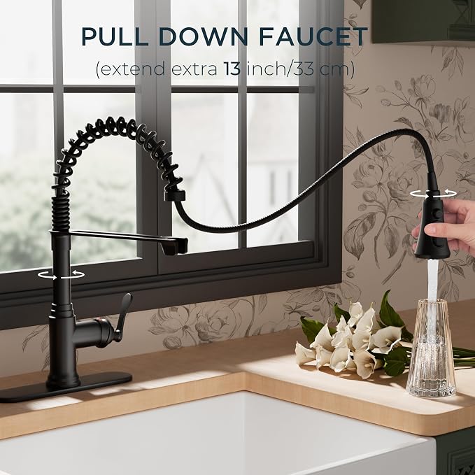 FORIOUS Rustic Black Kitchen Faucet - Image 3
