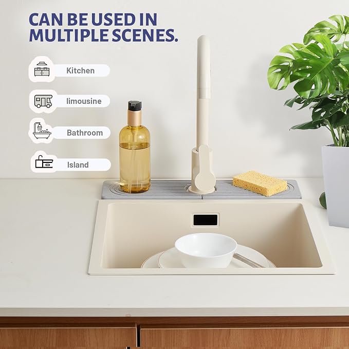 Fast Drying Stone Faucet Mat for Kitchen Sink stone quick dry around faucet | - Image 7
