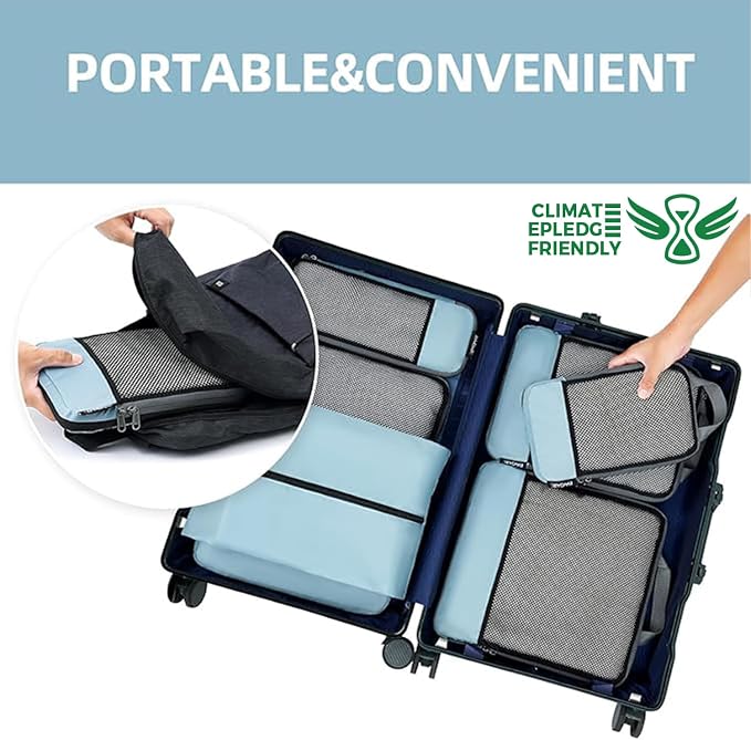 BAGAIL 4 Set/6 Set/8 Set Compression Packing Cubes Travel Accessories - Image 6