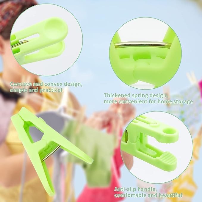 Colored Clothespins 110 PCS Plastic Clips Windproof Towel Clips | 10 Colors - Image 4