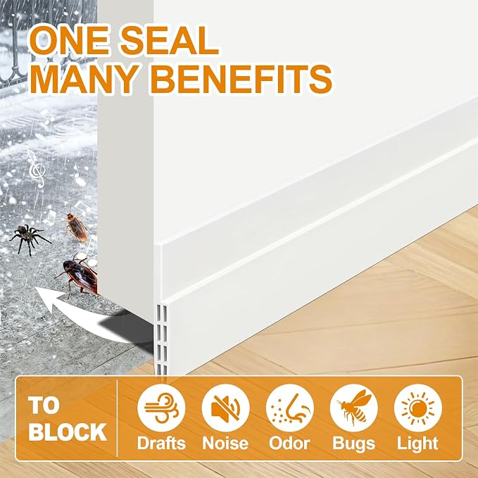 Under Door Draft Stopper, Strong Adhesive Door Bottom Sweep | Adjustable - Image 4
