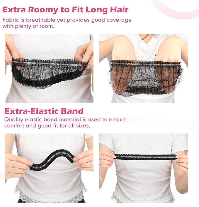 Yahenda 1000 Pcs Disposable Bouffant Caps Bulk Hair Nets 21" Non Woven Hairnet for Food Service Restaurant Lab Kitchen