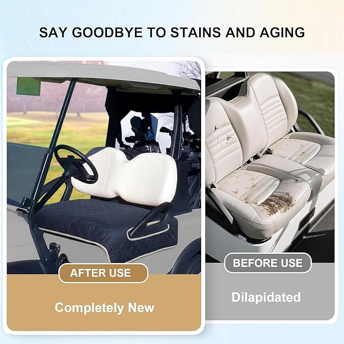 Universal Heated Golf Cart Seat Cover - Waterproof Golf Cart Heater Accessory w/ 4-Zone Warmth, 3 Heat Levels, USB/Type-C & 12V Plug for EZGO/Yamaha/Club Car (Gray)