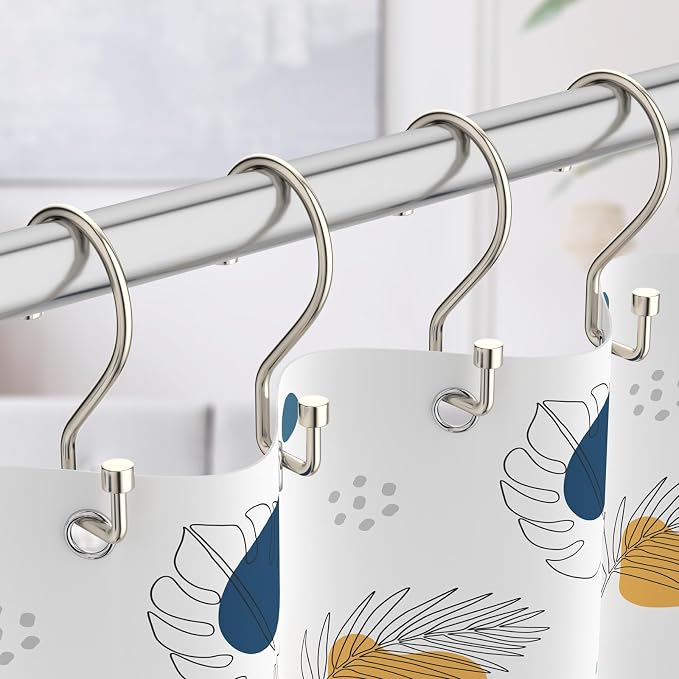 Goowin Shower Curtain Hooks, Rustproof Black Shower Curtain Rings, Kitchen - Image 2